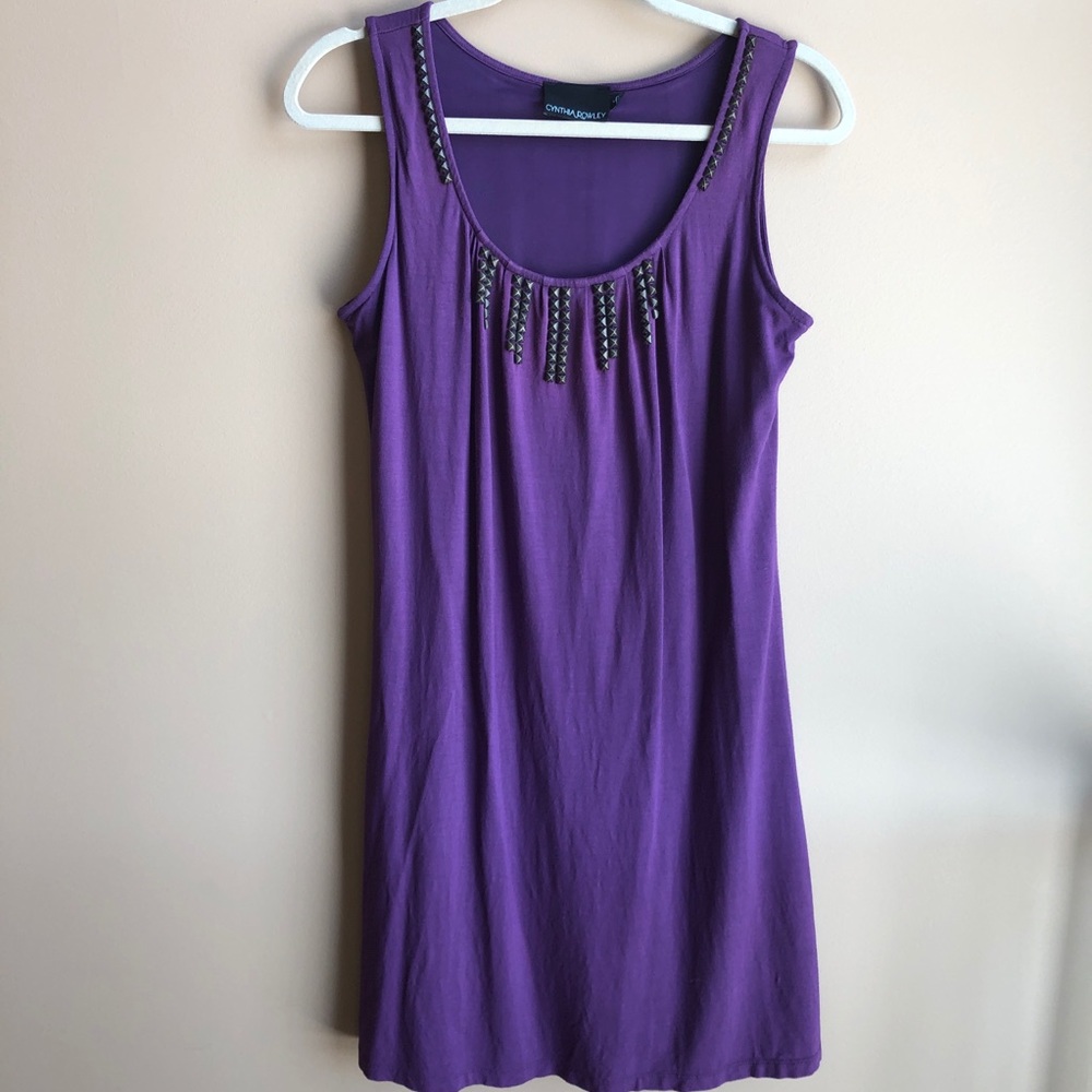 Cynthia Rowley studded purple swing dress